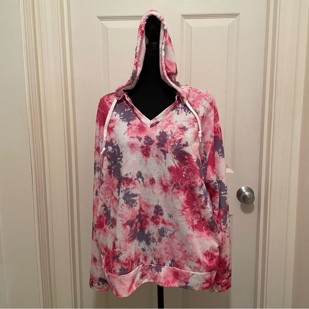 Women's Size Large Lightweight Tie-Dye Hooded Bobbie‎ Brooks Sweatshirt